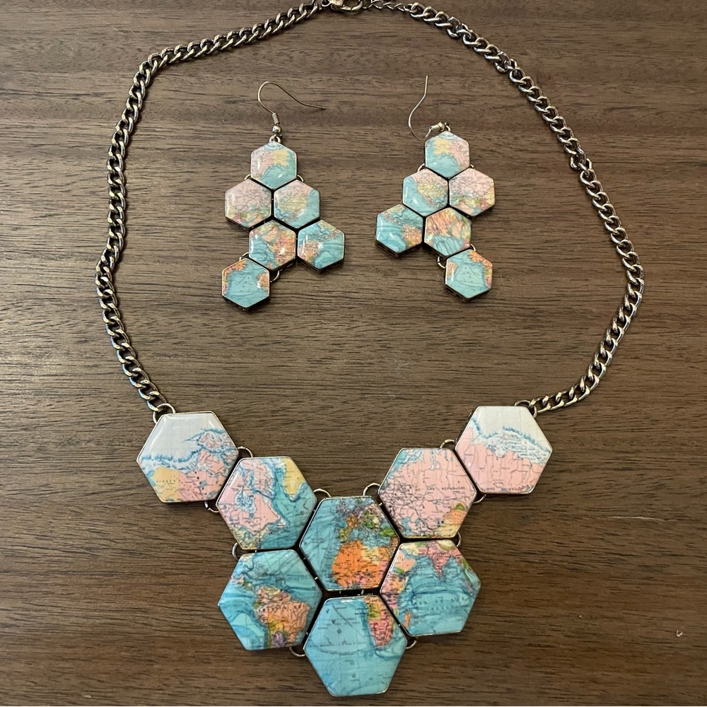 Modcloth Map Necklace Set